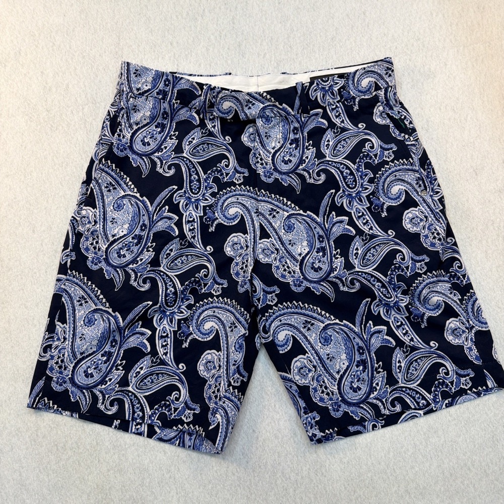 RLX Ralph Lauren Shorts Mens Size 32 Classic Fit Blue Paisley‎ Golf Performance